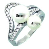Krásny perlový prsteň ny4316 chirurgická oceľ veľ.54