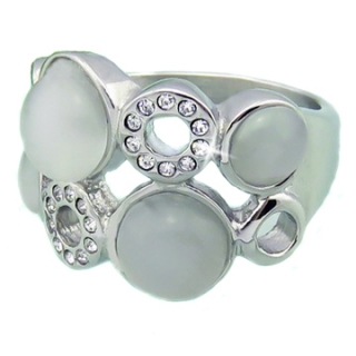 Vkusný prsteň Silver Pearl ny4305 chirurgická oceľ veľ.59