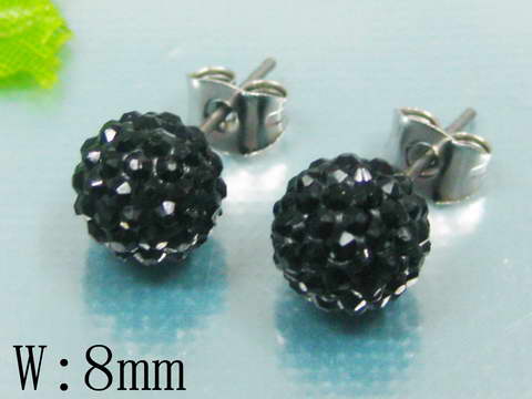 Náušnice Shamballa black ny3384 chirurgická oceľ