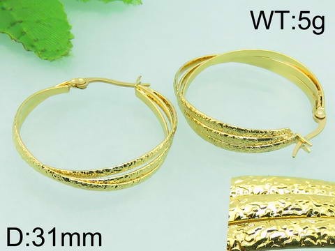 Trojité náušnice kruhy gold ny4795 chirurgická oceľ