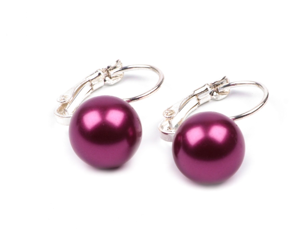 Náušnice perla red-violet  st641 bižutéria