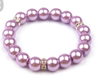 Náramok perlička fialový perleť st670 bižutéria